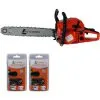 GT GARDEN Tronçonneuse Thermique 62 Cm3, 3.5 CV, Guide 50 Cm, 2 Chaînes