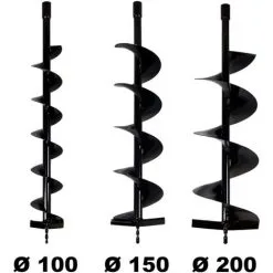 GT GARDEN Lot De Mèches Ø 100 + 150 + 200 Mm Pour Tarière Thermique