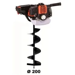 GT GARDEN Tarière Thermique 52 Cm3 - 3 CV + Mèche 200 Mm