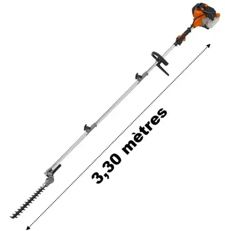 GT GARDEN Taille-haies Thermique Sur Perche, 52 Cm3, 3 CV, Longueur 3.30 Mètres 1 GT GARDEN Taille-haies Thermique Sur Perche, 52 Cm3, 3 CV, Longueur 3.30 Mètres