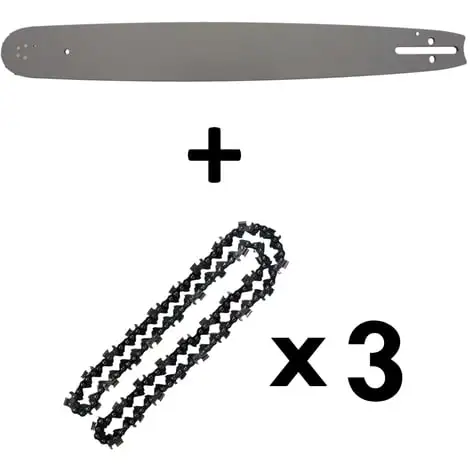 GT GARDEN Guide 18 Pouces (45 Cm) Avec Lot De 3 Chaînes 72 Maillons Pour Tronçonneuse 1 GT GARDEN Guide 18 Pouces (45 Cm) Avec Lot De 3 Chaînes 72 Maillons Pour Tronçonneuse