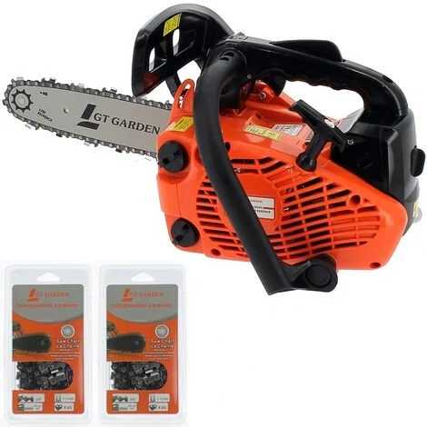 GT GARDEN Tronçonneuse élagueuse Thermique 25 Cm3, 1.2 CV, Guide 26 Cm, 2 Chaînes 1 GT GARDEN Tronçonneuse élagueuse Thermique 25 Cm3, 1.2 CV, Guide 26 Cm, 2 Chaînes