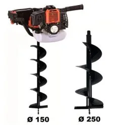 GT GARDEN Tarière Thermique 52 Cm3 + Mèches 150 Et 250 Mm