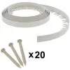 GT GARDEN Bordure De Jardin Flexible Blanche - 4 Cm X 10 Mètres Avec 20 Piquets D'ancrage