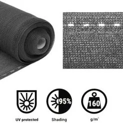 GT GARDEN Brise Vue Gris, 160 G/m² - 1,50 X 25 Mètres -GT GARDEN Soldes 2022 70064853 3